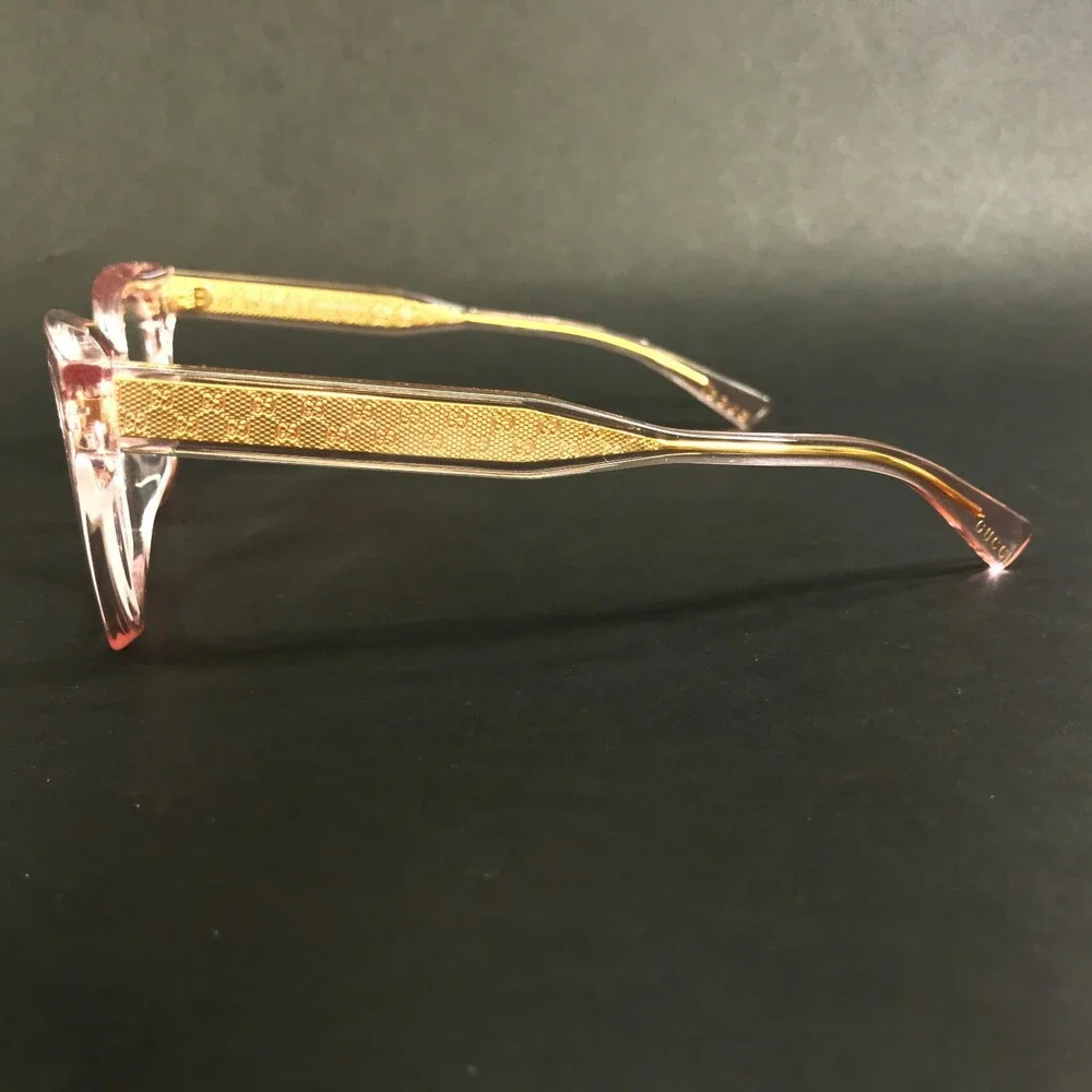Gucci Eyeglasses Frames GG02067OL 007 Transparent Pink Asian Fit Thick 52-20-145